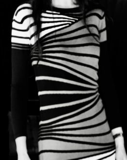 Diagonal Kleid / Schwarz Weiss / Unikat